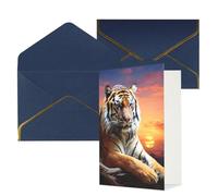 NONHAI Greetings Cards with Envelopes Thinking of You Card Tiger Colorful Sunset Blank Note Card All Occasion Greeting Cards for Birthday, Baby Shower, Congratulations Wedding Thank You Card