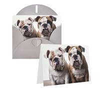 NONHAI Greetings Cards with Envelopes Thinking of You Card Two Cute Bulldog Dogs Blank Note Card All Occasion Greeting Cards for Birthday, Baby Shower, Congratulations Wedding Thank You Card