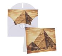 NONHAI Greetings Cards with Envelopes Thinking of You Card Vintage Great Egyptian Pyramid Blank Note Card All Occasion Greeting Cards for Birthday, Baby Shower, Congratulations Wedding Thank You Card