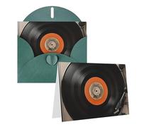 NONHAI Greetings Cards with Envelopes Thinking of You Card Vintage Vinyl Record Blank Note Card All Occasion Greeting Cards for Birthday, Baby Shower, Congratulations Wedding Thank You Card