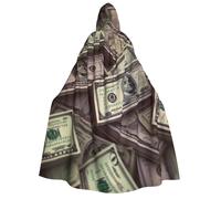 NONHAI Halloween Hooded Cloak Cape A bunch hundred dollar bills Adult Vampire Witch Cape for Halloween Cosplay Costumes