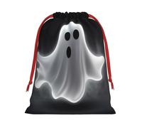 NONHAI Holiday Drawstring Gift Bags Black and Halloween Ghost Wrapping Sacks Pouches for Xmas Presents Craft Jewelry Pouches Christmas Candy Bag for Wedding Party Favor Wrapping Bags