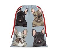 NONHAI Holiday Drawstring Gift Bags french bulldog Wrapping Sacks Pouches for Xmas Presents Craft Jewelry Pouches Christmas Candy Bag for Wedding Party Favor Wrapping Bags
