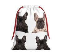 NONHAI Holiday Drawstring Gift Bags french bulldog Wrapping Sacks Pouches for Xmas Presents Craft Jewelry Pouches Christmas Candy Bag for Wedding Party Favor Wrapping Bags