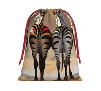 NONHAI Holiday Drawstring Gift Bags Funny Back of Zebras Wrapping Sacks Pouches for Xmas Presents Craft Jewelry Pouches Christmas Candy Bag for Wedding Party Favor Wrapping Bags