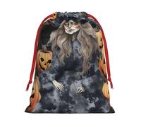 NONHAI Holiday Drawstring Gift Bags Funny Halloween Decor Witch Wrapping Sacks Pouches for Xmas Presents Craft Jewelry Pouches Christmas Candy Bag for Wedding Party Favor Wrapping Bags