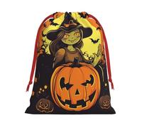 NONHAI Holiday Drawstring Gift Bags Halloween Pumpkin Witch Wrapping Sacks Pouches for Xmas Presents Craft Jewelry Pouches Christmas Candy Bag for Wedding Party Favor Wrapping Bags