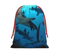 NONHAI Holiday Drawstring Gift Bags Hammerhead Sharks Wrapping Sacks Pouches for Xmas Presents Craft Jewelry Pouches Christmas Candy Bag for Wedding Party Favor Wrapping Bags