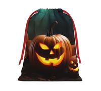 NONHAI Holiday Drawstring Gift Bags Happy Halloween Pumpkins Wrapping Sacks Pouches for Xmas Presents Craft Jewelry Pouches Christmas Candy Bag for Wedding Party Favor Wrapping Bags