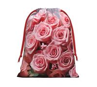 NONHAI Holiday Drawstring Gift Bags Heart Roses Wrapping Sacks Pouches for Xmas Presents Craft Jewelry Pouches Christmas Candy Bag for Wedding Party Favor Wrapping Bags