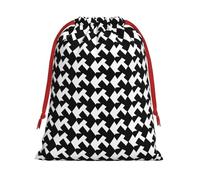 NONHAI Holiday Drawstring Gift Bags Houndstooth Black Wrapping Sacks Pouches for Xmas Presents Craft Jewelry Pouches Christmas Candy Bag for Wedding Party Favor Wrapping Bags