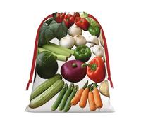 NONHAI Holiday Drawstring Gift Bags Introduction of various vegetables Wrapping Sacks Pouches for Xmas Presents Craft Jewelry Pouches Christmas Candy Bag for Wedding Party Favor Wrapping Bags