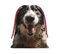 NONHAI Holiday Drawstring Gift Bags Pastor border collie Wrapping Sacks Pouches for Xmas Presents Craft Jewelry Pouches Christmas Candy Bag for Wedding Party Favor Wrapping Bags