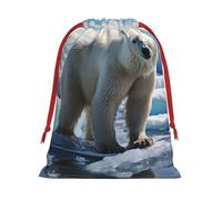 NONHAI Holiday Drawstring Gift Bags Polar Bear Ice Wrapping Sacks Pouches for Xmas Presents Craft Jewelry Pouches Christmas Candy Bag for Wedding Party Favor Wrapping Bags