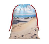 NONHAI Holiday Drawstring Gift Bags Romantic White Sand Landscape Wrapping Sacks Pouches for Xmas Presents Craft Jewelry Pouches Christmas Candy Bag for Wedding Party Favor Wrapping Bags