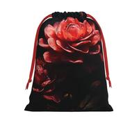 NONHAI Holiday Drawstring Gift Bags Roses in the dark Wrapping Sacks Pouches for Xmas Presents Craft Jewelry Pouches Christmas Candy Bag for Wedding Party Favor Wrapping Bags
