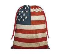 NONHAI Holiday Drawstring Gift Bags Vintage American USA Flag Wrapping Sacks Pouches for Xmas Presents Craft Jewelry Pouches Christmas Candy Bag for Wedding Party Favor Wrapping Bags