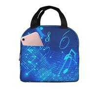 NONHAI Lunch Bag Insulated Blue Musical Notes Lunch Box for Women Men Reusable Lunch Tote Cooler Bag for Office Picnic