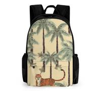 NONHAI Palm Trees And Tigers Travel Backpack for Women Men Carry On Backpack Lightweight 15.6inch Laptop Backpack