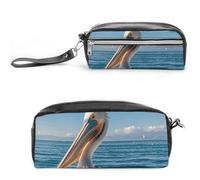 NONHAI Pencil Case for Men Women Makeup Bag Large Capacity Pencil Box Cosmetic Bag Pelican Bird Blue SeaPencil Bag for Office Supply