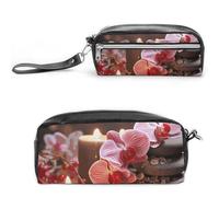 NONHAI Pencil Case Orchid Stone Red Candles Makeup Bag Large Capacity Pencil Box Cosmetic Bag for Men Women Pen Bag for Office Supply, Style, 20*10*5.5cm