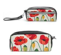 NONHAI Pencil Case Poppy Flowers Makeup Bag Large Capacity Pencil Box Cosmetic Bag for Men Women Pen Bag for Office Supply, Style, 20*10*5.5cm