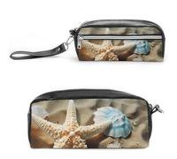 NONHAI Pencil Case Starfish Coral And Seashell Makeup Bag Large Capacity Pencil Box Cosmetic Bag for Men Women Pen Bag for Office Supply, Style, 20*10*5.5cm