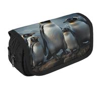 NONHAI Pencil Pouch Penguin Family Pencil Case Portable Pencil Bag Desk Organizer Marker Pen Case Double Zipper Storage Bag, Style, One size