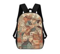 NONHAI Small City Pattern Travel Backpack for Women Men Carry On Backpack Waterproof 15.6inch Laptop Backpack