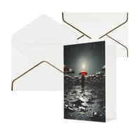 NONHAI Thinking of You Cards with Envelopes Greetings Cards Sadness Stormy Day Umbrellas Blank Cards for All Occasions Birthday Wedding Thank You Encouragement Note Cards
