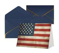 NONHAI Thinking of You Cards with Envelopes Greetings Cards Vintage American USA Flag Blank Cards for All Occasions Birthday Wedding Thank You Encouragement Note Cards