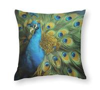 NONHAI Throw Pillow Covers Peacocks Feather Pillow Covers Soft Cushion Cases Square Pillow Case Modern Double-Sided Designs Pillowcase for Home Couch Car 12"x12"