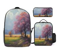 NONHAI Travel Backpack Set Season Landscape Laptop Backpack Lunch Bag Pencil Case Bookbag for Women, Style, One size