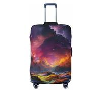 NONHAI Travel Luggage Cover Colorful Outer Space Suitcase Protector Elastic Washable Stretch Suitcase Protector Anti-Scratch Travel Suitcase Cover Fit 18-32 Inch Luggage, Black, L