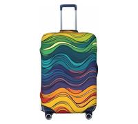NONHAI Travel Luggage Cover Colorful wave pattern Suitcase Protector Elastic Washable Stretch Suitcase Protector Anti-Scratch Travel Suitcase Cover Fit 18-32 Inch Luggage, Black, M