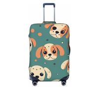 NONHAI Travel Luggage Cover Cute puppy face Suitcase Protector Elastic Washable Stretch Suitcase Protector Anti-Scratch Travel Suitcase Cover Fit 18-32 Inch Luggage, Black, L