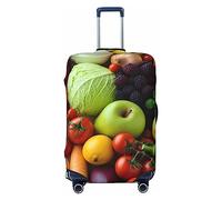 NONHAI Travel Luggage Cover Protector Fresh Fruits and Vegetables Suitcase Cover Washable Elastic Suitcase Protector Anti-Scratch Suitcase Cover Fits 18-32 Inch Luggage, Black, Medium