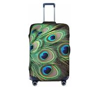 NONHAI Travel Luggage Cover Protector Green Peacock Feather Suitcase Cover Washable Elastic Suitcase Protector Anti-Scratch Suitcase Cover Fits 18-32 Inch Luggage
