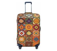 NONHAI Travel Luggage Cover Protector Group of Moroccan Geometric Suitcase Cover Washable Elastic Suitcase Protector Anti-Scratch Suitcase Cover Fits 18-32 Inch Luggage, Black, Medium