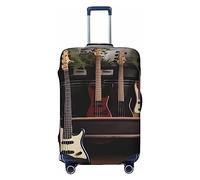 NONHAI Travel Luggage Cover Protector Guitar Bass Music Instruments Suitcase Cover Washable Elastic Suitcase Protector Anti-Scratch Suitcase Cover Fits 18-32 Inch Luggage, Black, X-Large