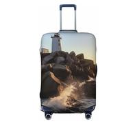 NONHAI Travel Luggage Cover Protector Lighthouse Rocks Seaside Suitcase Cover Washable Elastic Suitcase Protector Anti-Scratch Suitcase Cover Fits 18-32 Inch Luggage