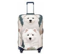 NONHAI Travel Luggage Cover Protector Little White Dogs Pattern Suitcase Cover Washable Elastic Suitcase Protector Anti-Scratch Suitcase Cover Fits 18-32 Inch Luggage