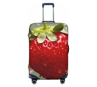 NONHAI Travel Luggage Cover Protector Lovely Strawberry Suitcase Cover Washable Elastic Suitcase Protector Anti-Scratch Suitcase Cover Fits 18-32 Inch Luggage, Black, Large