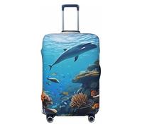 NONHAI Travel Luggage Cover Protector Ocean Sea Seabed Coral Fish Suitcase Cover Washable Elastic Suitcase Protector Anti-Scratch Suitcase Cover Fits 18-32 Inch Luggage