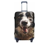 NONHAI Travel Luggage Cover Protector Pastor border collie Suitcase Cover Washable Elastic Suitcase Protector Anti-Scratch Suitcase Cover Fits 18-32 Inch Luggage