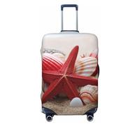 NONHAI Travel Luggage Cover Protector Red Starfish Seashells Suitcase Cover Washable Elastic Suitcase Protector Anti-Scratch Suitcase Cover Fits 18-32 Inch Luggage