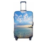 NONHAI Travel Luggage Cover Protector Sea Island Sky Clouds Suitcase Cover Washable Elastic Suitcase Protector Anti-Scratch Suitcase Cover Fits 18-32 Inch Luggage
