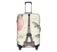 NONHAI Travel Luggage Cover Retro Dragonfly French Tower Suitcase Protector Elastic Washable Stretch Suitcase Protector Anti-Scratch Travel Suitcase Cover Fit 18-32 Inch Luggage, Black, XL