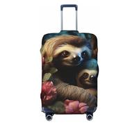 NONHAI Travel Luggage Cover Suitcase Protector A sloth and a baby sloth Elastic Washable Stretch Suitcase Protector Anti-Scratch Travel Suitcase Cover Fit 18-32 Inch Luggage, Black, Medium, Black,