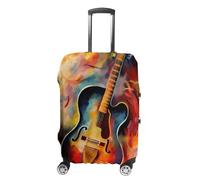 NONHAI Travel Luggage Cover Suitcase Protector Abstract Watercolor Guitar Elastic Washable Stretch Suitcase Protector Anti-Scratch Travel Suitcase Cover Fit 18-32 Inch Luggage, style-1, L
